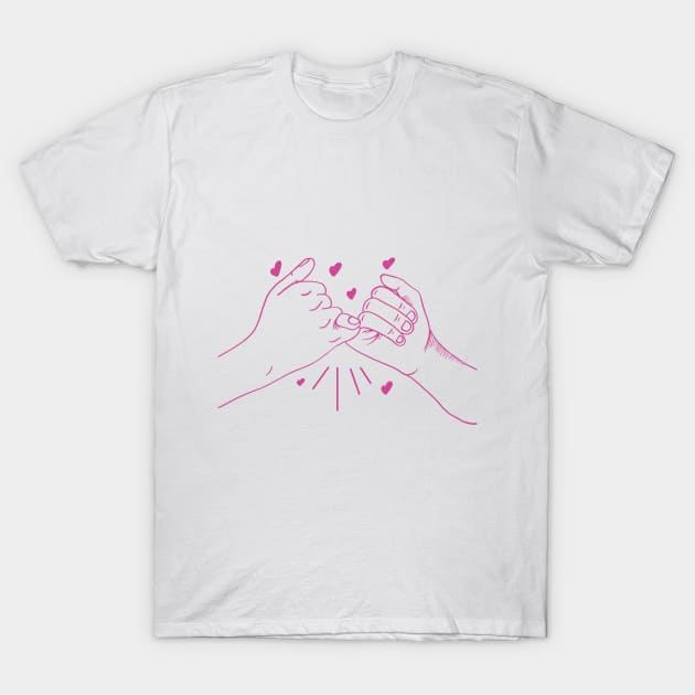 Pinky Promise Hand T-Shirt by kalaichelvan